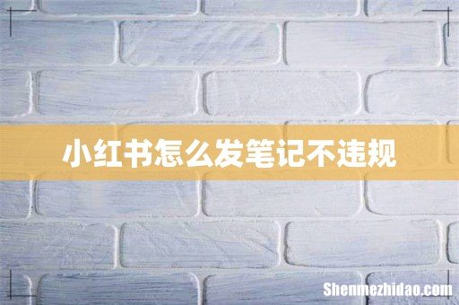 小红书怎么发笔记不违规