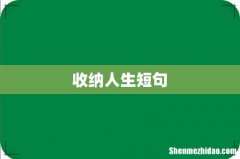 收纳人生短句