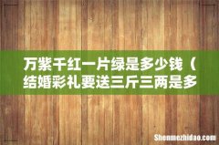 结婚彩礼要送三斤三两是多少钱 万紫千红一片绿是多少钱