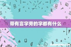 带有言字旁的字都有什么