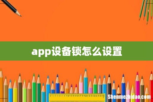 app设备锁怎么设置