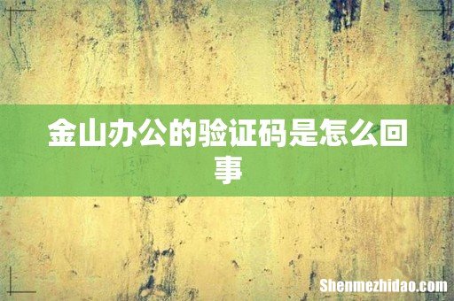 金山办公的验证码是怎么回事