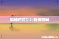 麻醉药对胎儿有影响吗