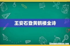 王安石登黄鹤楼全诗