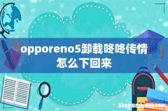 opporeno5卸载咚咚传情怎么下回来