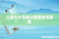 人生七十古来少唐寅全诗意思