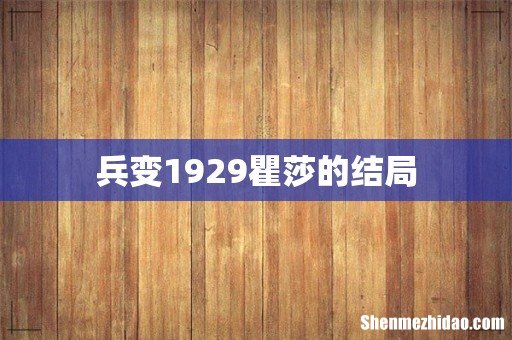 兵变1929瞿莎的结局