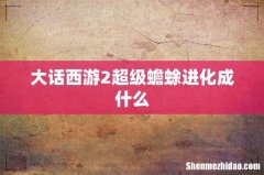 大话西游2超级蟾蜍进化成什么