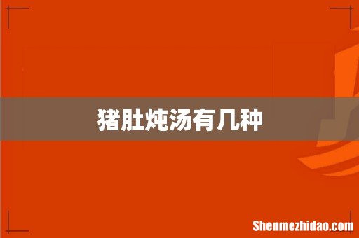 猪肚炖汤有几种