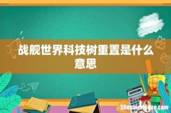战舰世界科技树重置是什么意思