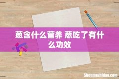 葱含什么营养 葱吃了有什么功效