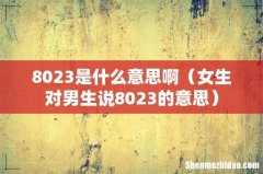女生对男生说8023的意思 8023是什么意思啊