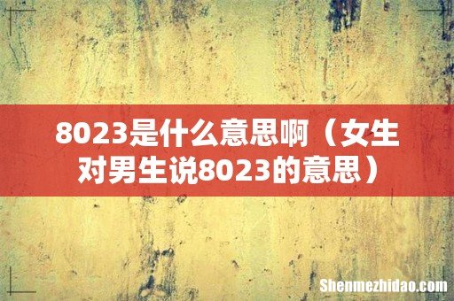 女生对男生说8023的意思 8023是什么意思啊