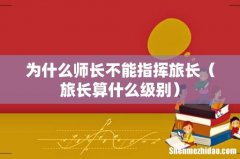 旅长算什么级别 为什么师长不能指挥旅长
