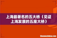 见证上海发展的五座大桥 上海最著名的五大桥