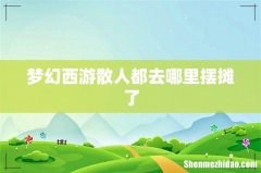 梦幻西游散人都去哪里摆摊了