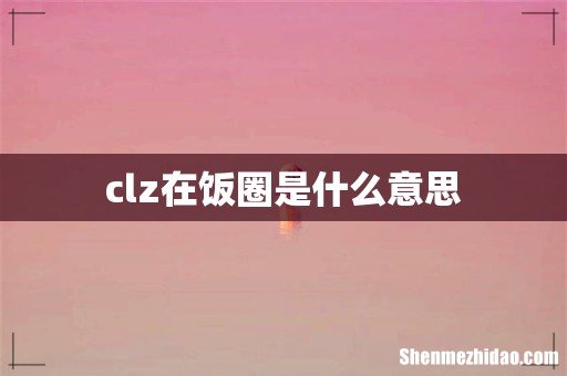 clz在饭圈是什么意思