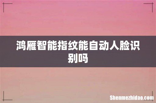 鸿雁智能指纹能自动人脸识别吗