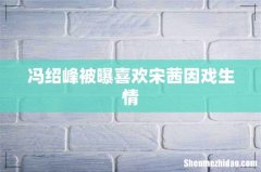 冯绍峰被曝喜欢宋茜因戏生情