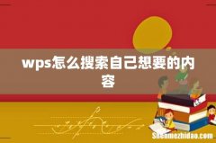 wps怎么搜索自己想要的内容