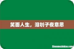 笑面人生，泪划子夜意思