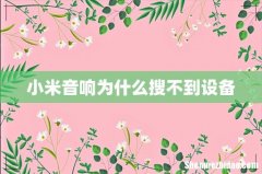 小米音响为什么搜不到设备