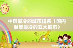 国内温度最冷的五大城市 中国最冷的城市排名