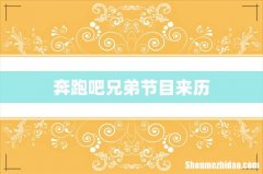 奔跑吧兄弟节目来历