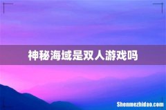 神秘海域是双人游戏吗