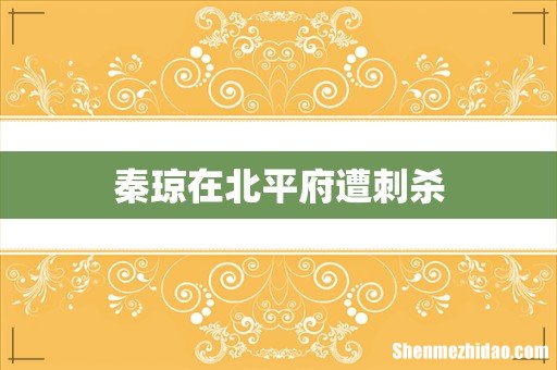 秦琼在北平府遭刺杀