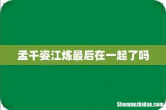 孟千姿江炼最后在一起了吗