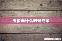 玉楼春什么时候成亲