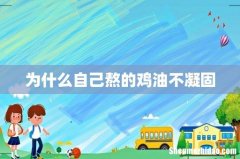 为什么自己熬的鸡油不凝固