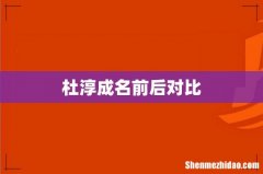 杜淳成名前后对比