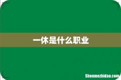 一休是什么职业