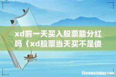 xd前一天买入股票能分红吗（xd股票当天买不是傻子)