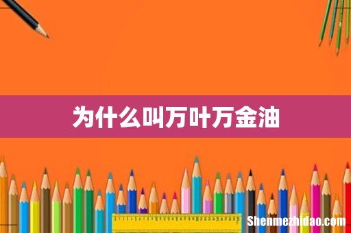 为什么叫万叶万金油