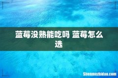 蓝莓没熟能吃吗 蓝莓怎么选