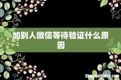 加别人微信等待验证什么原因