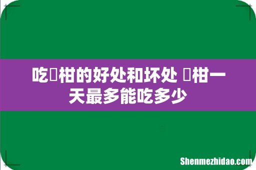 吃椪柑的好处和坏处 椪柑一天最多能吃多少