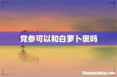 党参可以和白萝卜褒吗
