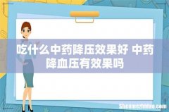 吃什么中药降压效果好 中药降血压有效果吗