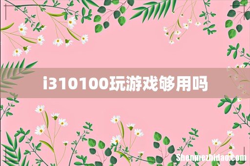 i310100玩游戏够用吗