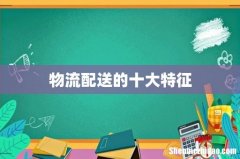 物流配送的十大特征