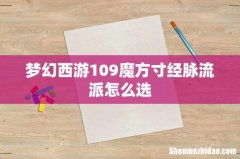 梦幻西游109魔方寸经脉流派怎么选
