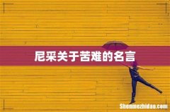 尼采关于苦难的名言
