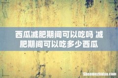 西瓜减肥期间可以吃吗 减肥期间可以吃多少西瓜