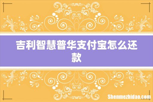 吉利智慧普华支付宝怎么还款