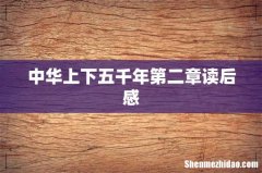 中华上下五千年第二章读后感