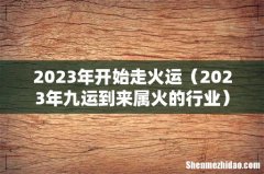 2023年九运到来属火的行业 2023年开始走火运